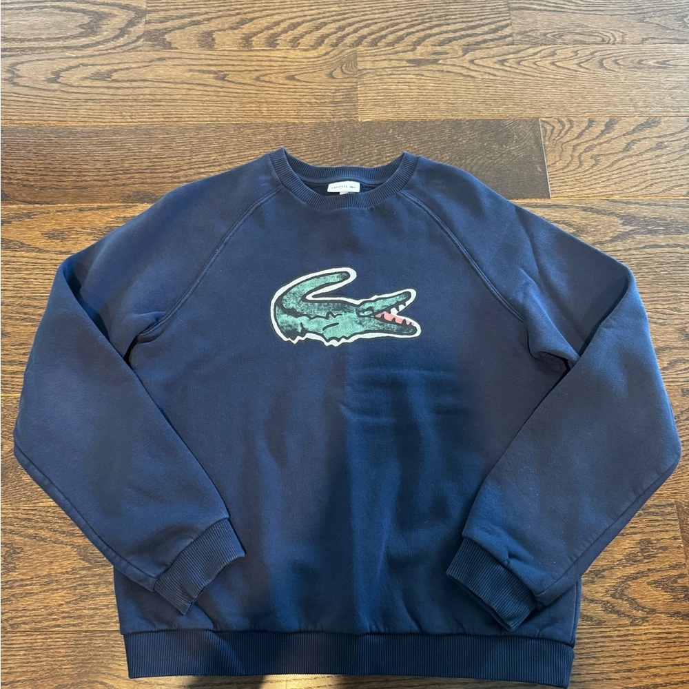 Lacoste Blue Crewneck Sweater with Iconic Logo